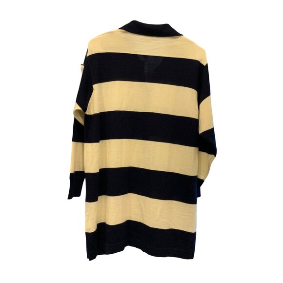 Rodier Paris  vintage womens cardigan/ jacket  navy white  wide stripe - Picture 5 of 11